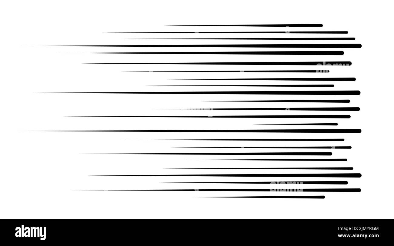 Lignes de vitesse horizontales pour les bandes dessinées. Manga, vitesse graphique anime texture à rayures. Lignes horizontales rapides pour les bandes dessinées. Illustration vectorielle Illustration de Vecteur