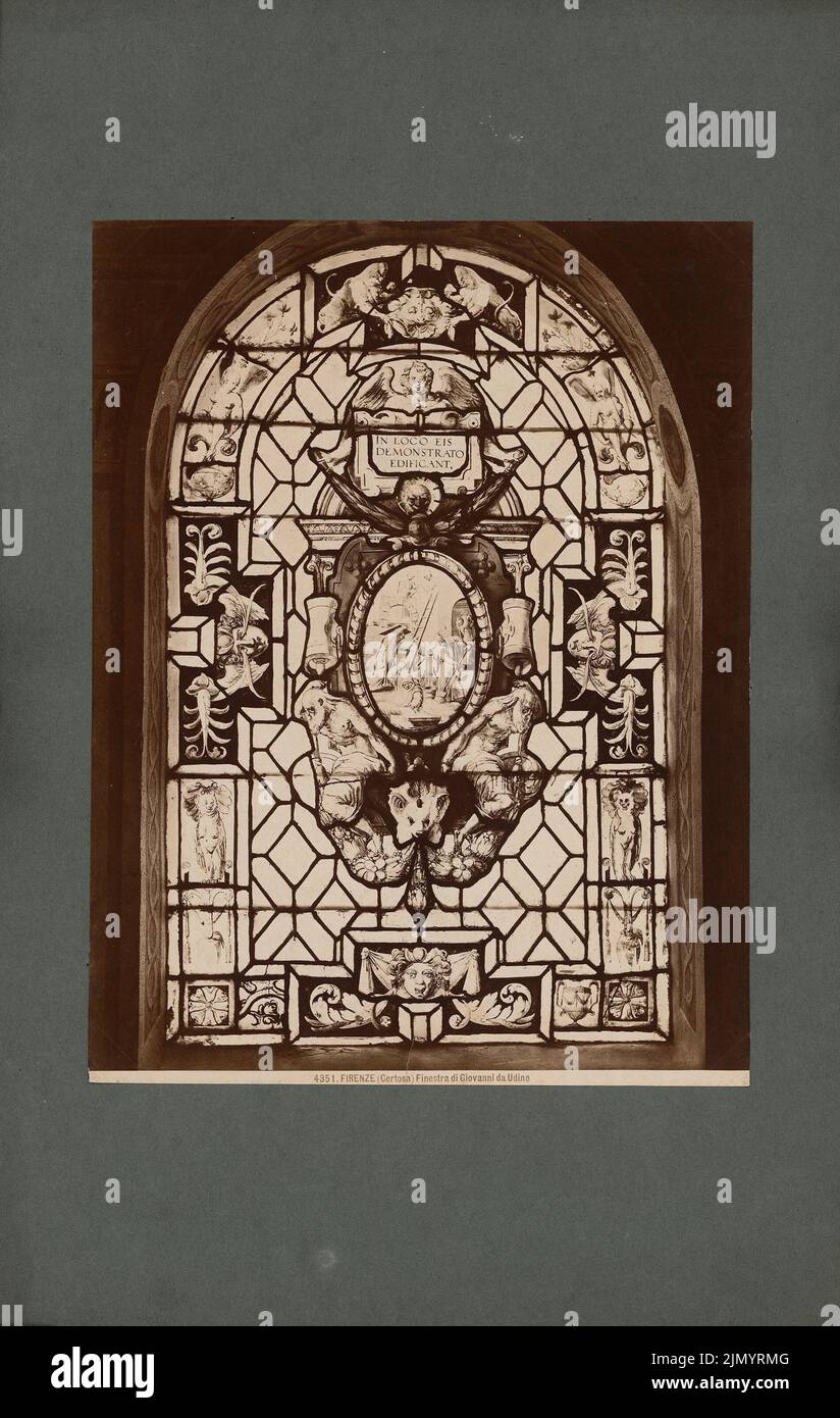 Udine Giovanni da (1487-1564), monastère de Certosa à Florence. Fenêtre (sans date) : vue de la fenêtre dans la Certosa del Galluzzo (également Certosa di Val d'EMA). Photo sur papier, 39 x 24,7 cm (bords de numérisation inclus) Banque D'Images