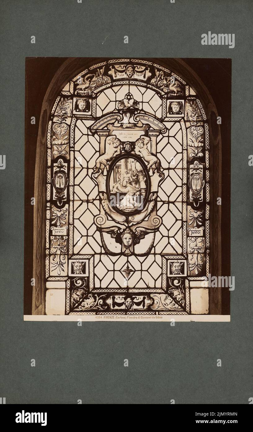 Udine Giovanni da (1487-1564), monastère de Certosa à Florence. Fenêtre (sans date) : vue de la fenêtre dans la Certosa del Galluzzo (également Certosa di Val d'EMA). Photo sur papier, 38,9 x 24,5 cm (bords de numérisation inclus) Banque D'Images