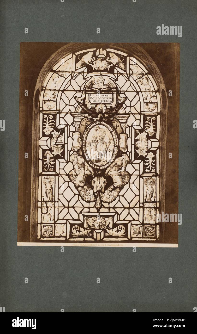 Udine Giovanni da (1487-1564), monastère de Certosa à Florence. Fenêtre (sans date) : vue de la fenêtre dans la Certosa del Galluzzo (également Certosa di Val d'EMA). Photo sur papier, 38,9 x 24,6 cm (bords de numérisation inclus) Banque D'Images