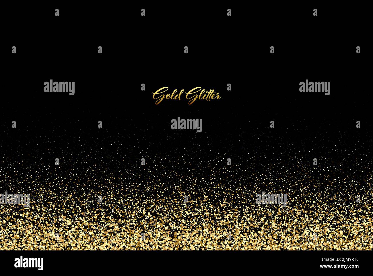 Arrière-plan Flash. Lumière dorée. Décoration or paillettes sur fond noir. Illustration de Vecteur