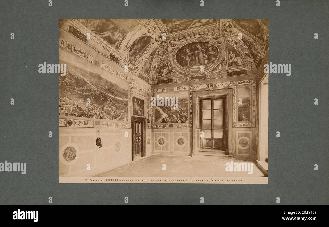 Arnolfo changement de (1240-1302), Palazzo Vecchio à Florenz (Ohne DAT.): Zimmer des Clemens VII (Giulio de Medici). Photo, 24,2 x 38,8 cm (taille Scanränder). Vous Architektormuseum Inv. N° F 1133. Banque D'Images