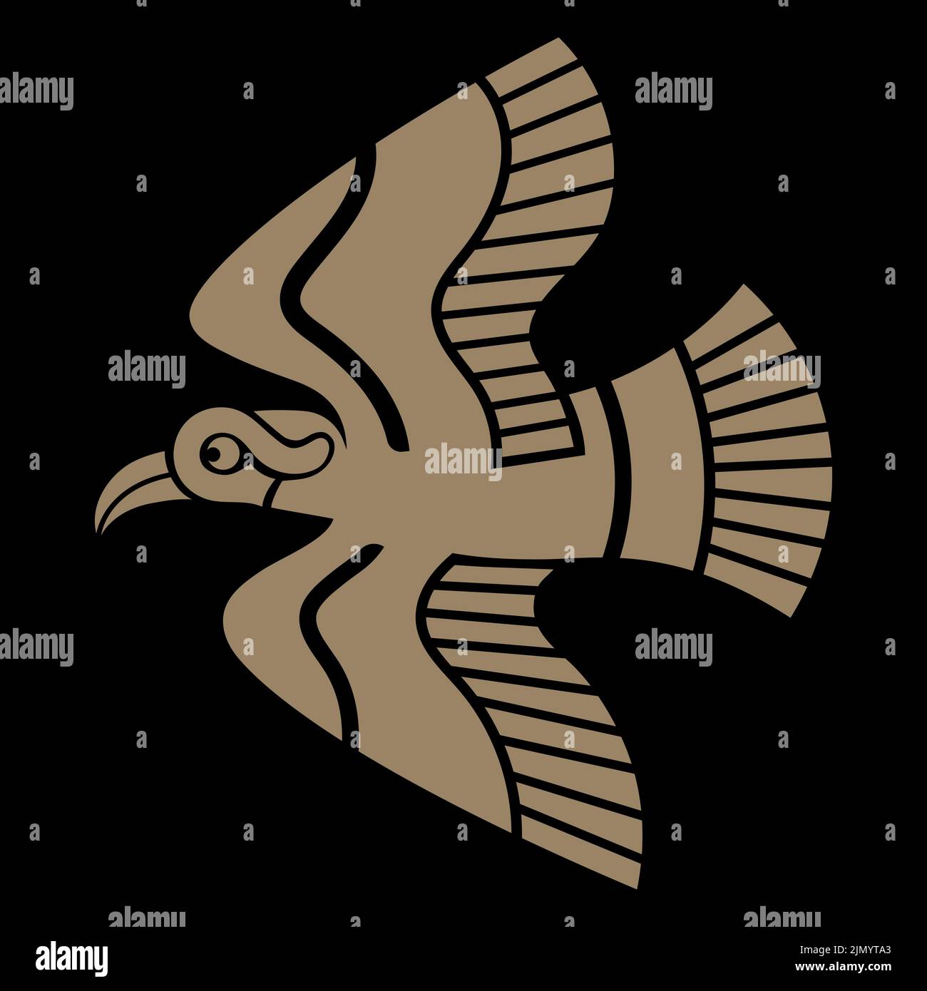 Illustration du corbeau volant dans un style rétro vintage Illustration de Vecteur