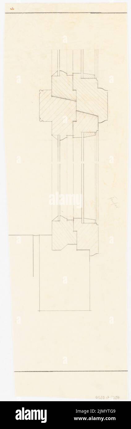 Böhmer Franz (1907-1943), Reich Ministère de l'alimentation et de l'agriculture à Berlin-Mitte (1938-1938): Coupe détaillée. Crayon sur transparent, 63,3 x 20,7 cm (y compris les bords de numérisation) Banque D'Images