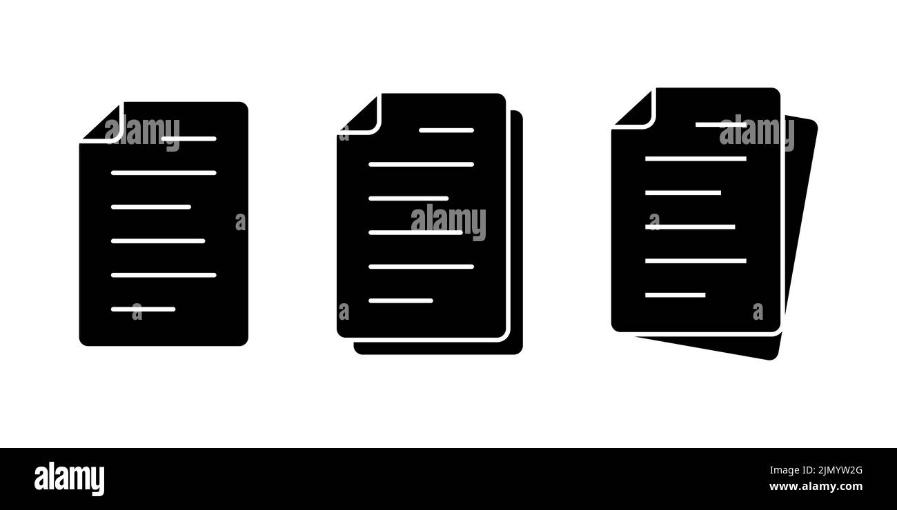 L'icône documents définit le style de ligne Illustration de Vecteur