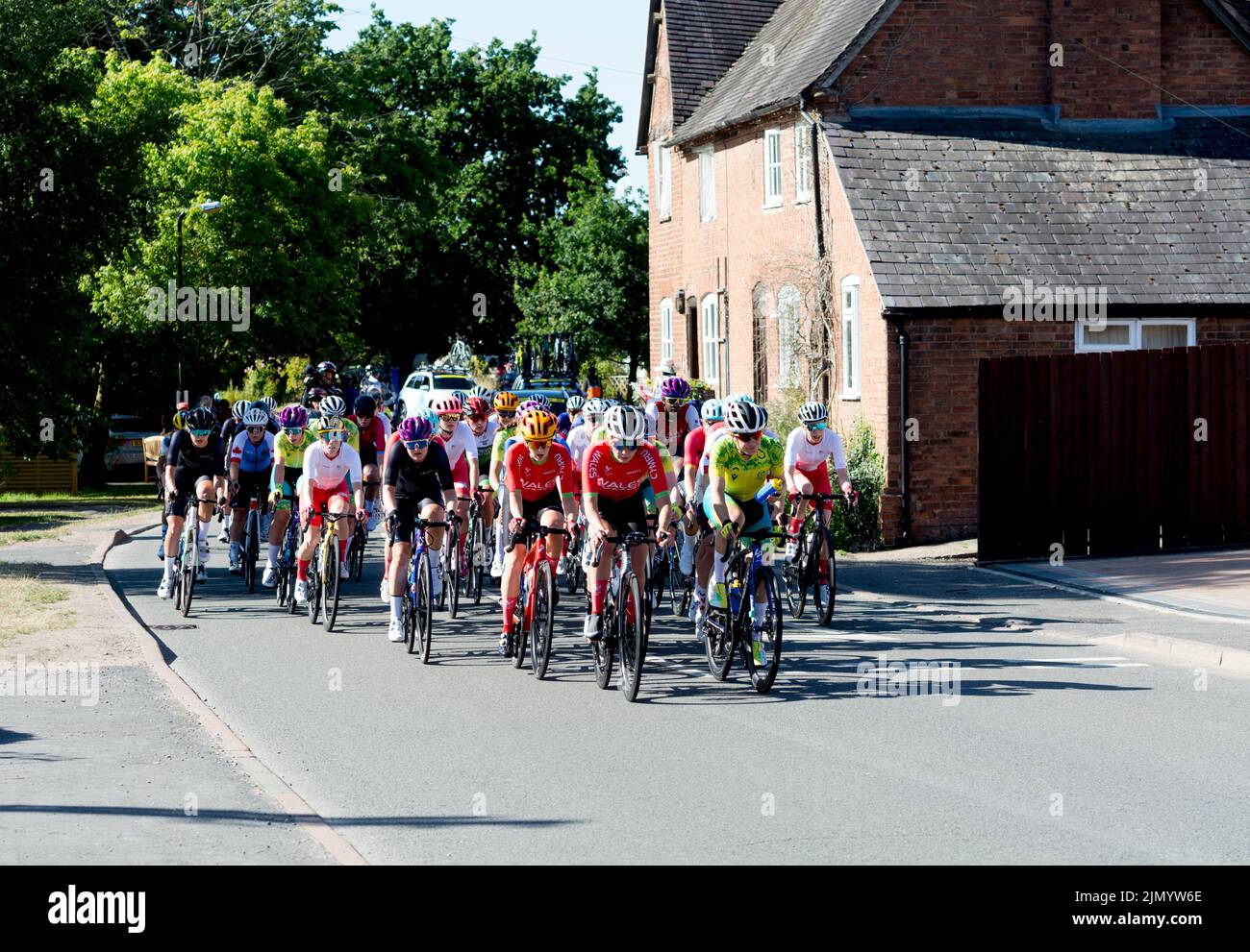 La course cycliste féminine des Jeux du Commonwealth de 2022, Hampton on the Hill, Warwickshire, Royaume-Uni Banque D'Images