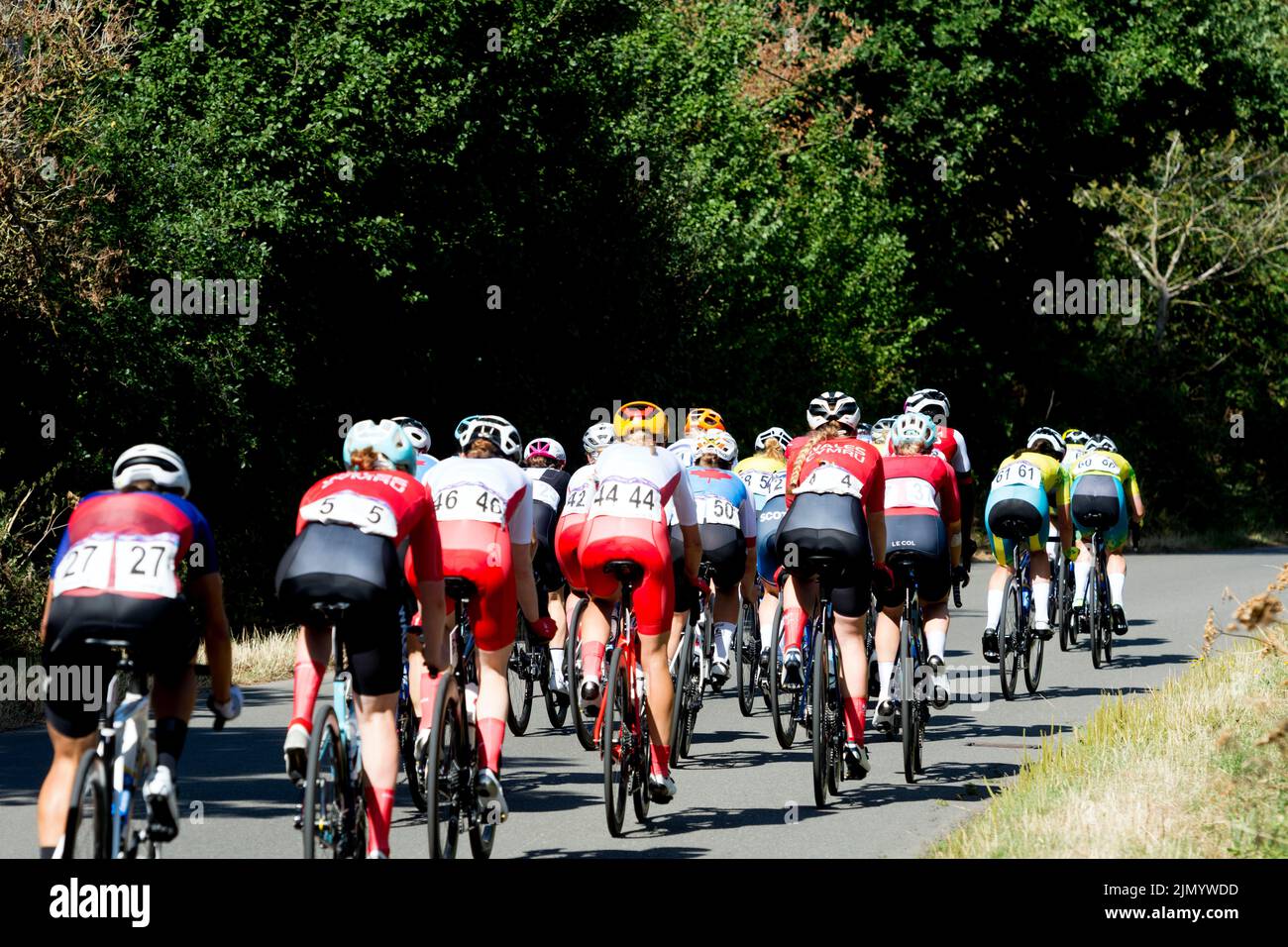 La course cycliste féminine des Jeux du Commonwealth de 2022, Budbrooke, Warwickshire, Royaume-Uni Banque D'Images