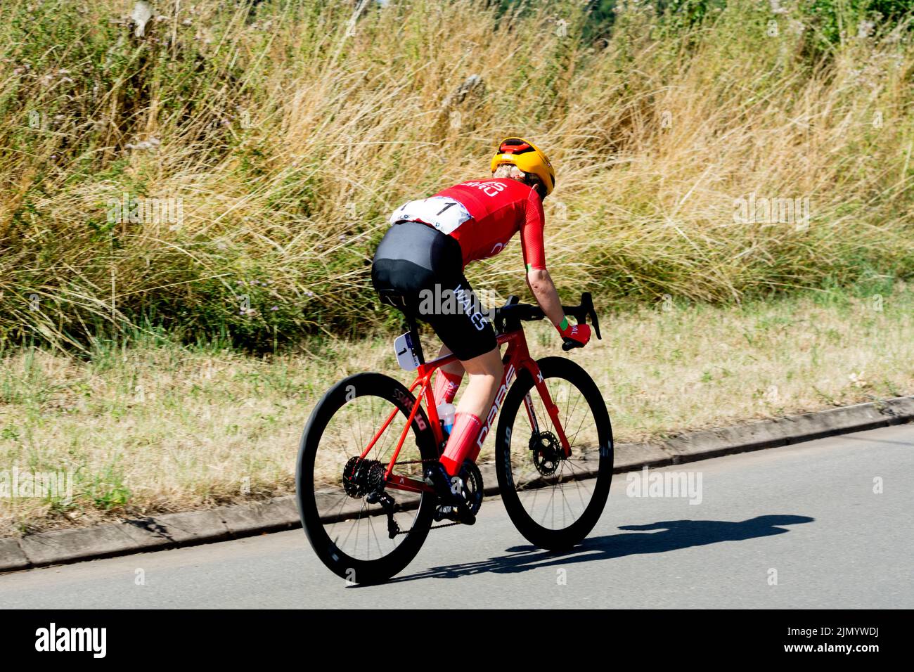 La course cycliste féminine des Jeux du Commonwealth de 2022, Budbrooke, Warwickshire, Royaume-Uni Banque D'Images