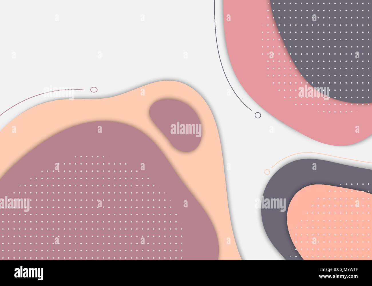 Modèle de motif en forme de doodle coloré abstrait décoratif avec des points blancs demi-tons. Design superposé avec arrière-plan aux couleurs fraîches. Vecteur Illustration de Vecteur