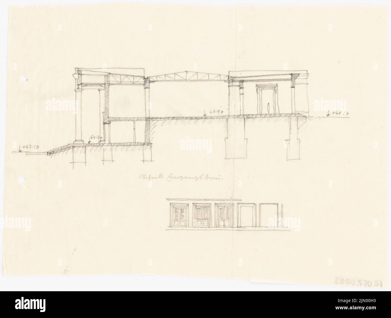 Böhmer Franz (1907-1943), Stade de Poznan (1941-1941): Cut. Crayon sur transparent, 23,2 x 31,2 cm (y compris les bords de numérisation) Banque D'Images