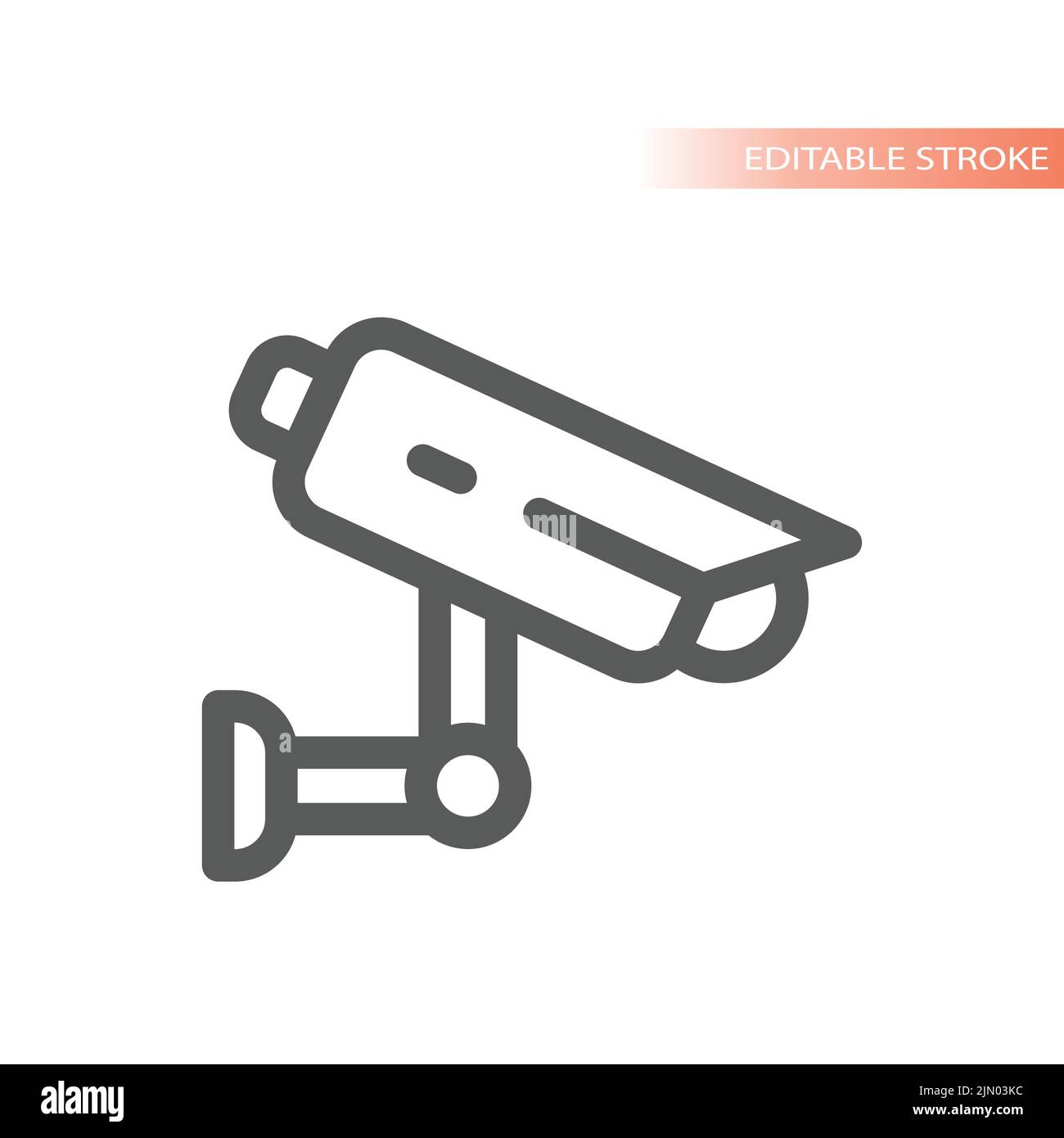 Icône de vecteur de ligne de surveillance CCTV. Symbole de surveillance de caméra vidéo. Illustration de Vecteur
