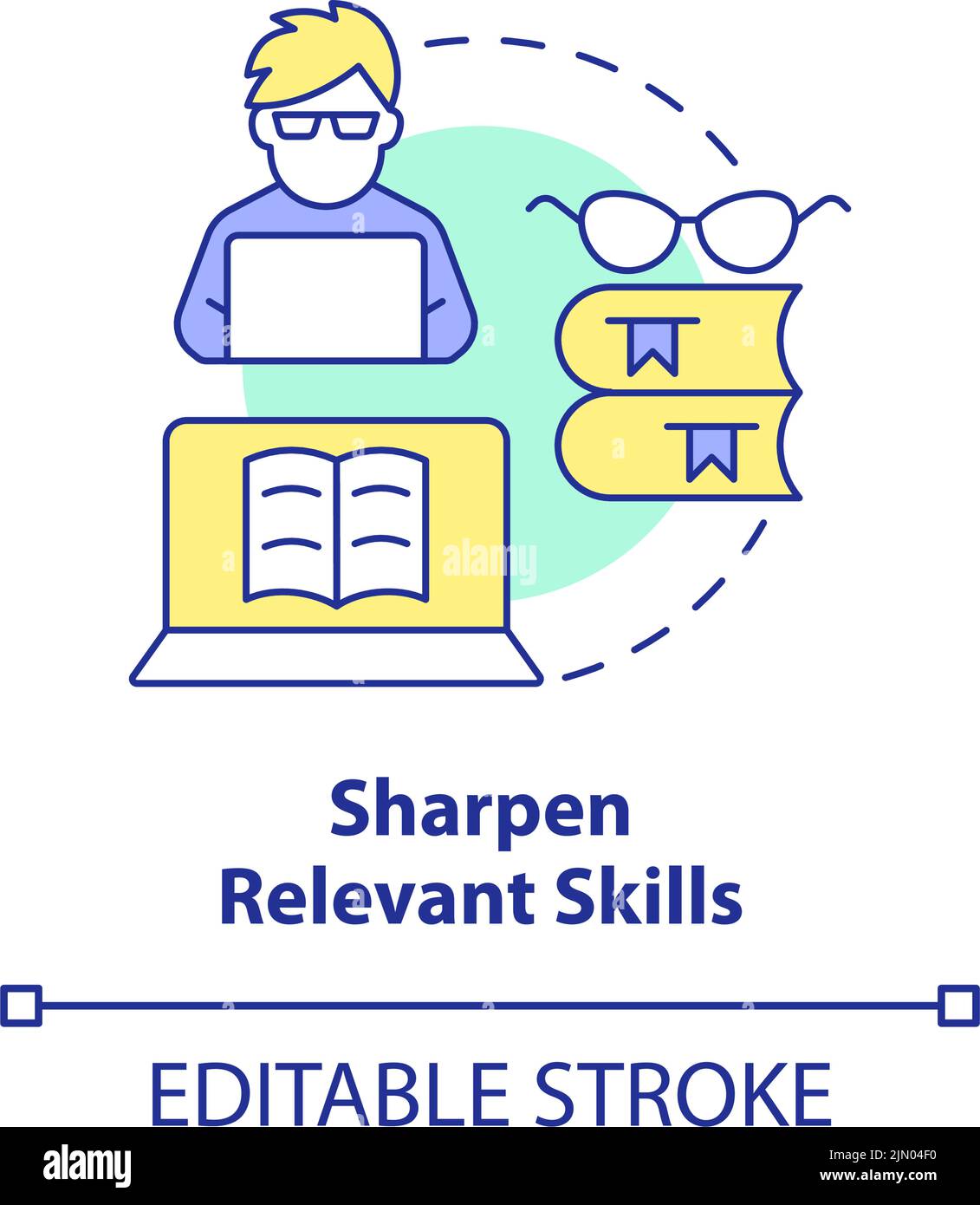 Affûtez l'icône du concept de compétences pertinentes Illustration de Vecteur