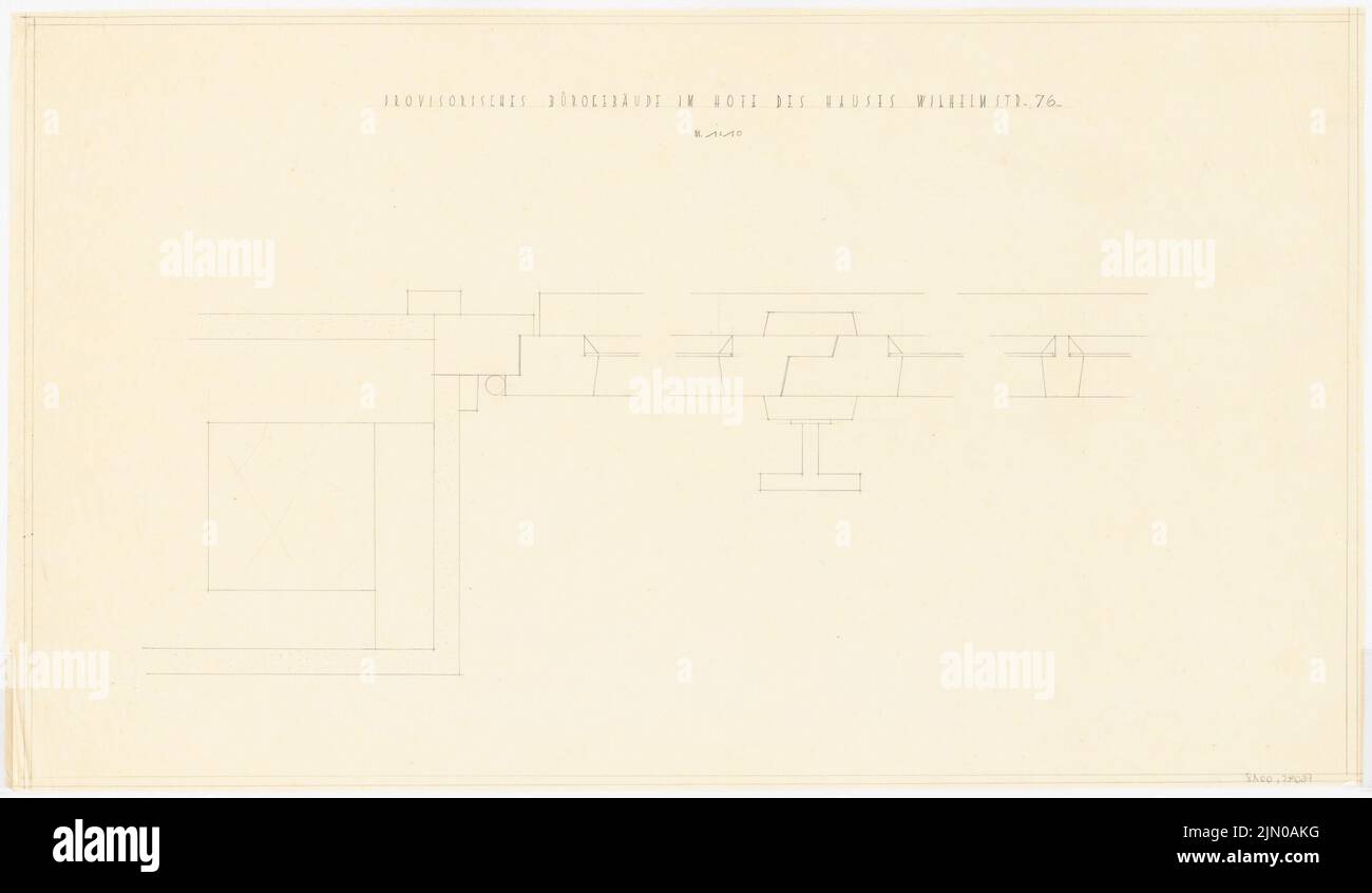 Böhmer Franz (1907-1943), immeuble de bureaux provisoire du Bureau fédéral des affaires étrangères de Berlin-Mitte (1940-1940): Fenêtre: Coupe 1:10. Crayon sur transparent, 47,4 x 81,5 cm (y compris les bords de balayage) Böhmer Franz (1907-1943): Provisiorisches Bürogebäude für das Auswärtige Amt, Berlin-Mitte Banque D'Images