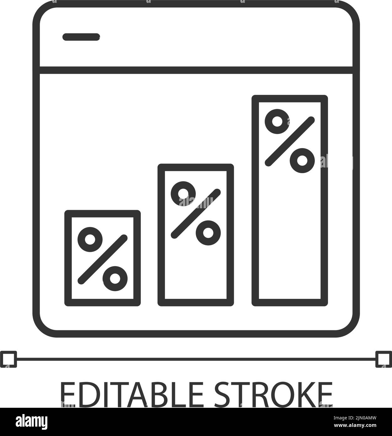 Graphique dans l'icône linéaire d'analyse des données Illustration de Vecteur