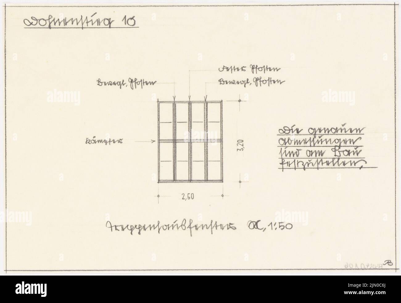 Böhmer Franz (1907-1943), Haus Herz à Berlin-Zehlendorf. Conversion à Haus Himmler (1937-1937): Fenêtre d'escalier 1:50. Crayon sur transparent, 21,7 x 31,5 cm (y compris les bords de balayage) Böhmer & Petrich : Haus Herz, Berlin-Dahlem. Umbau zu Haus Himmler Banque D'Images
