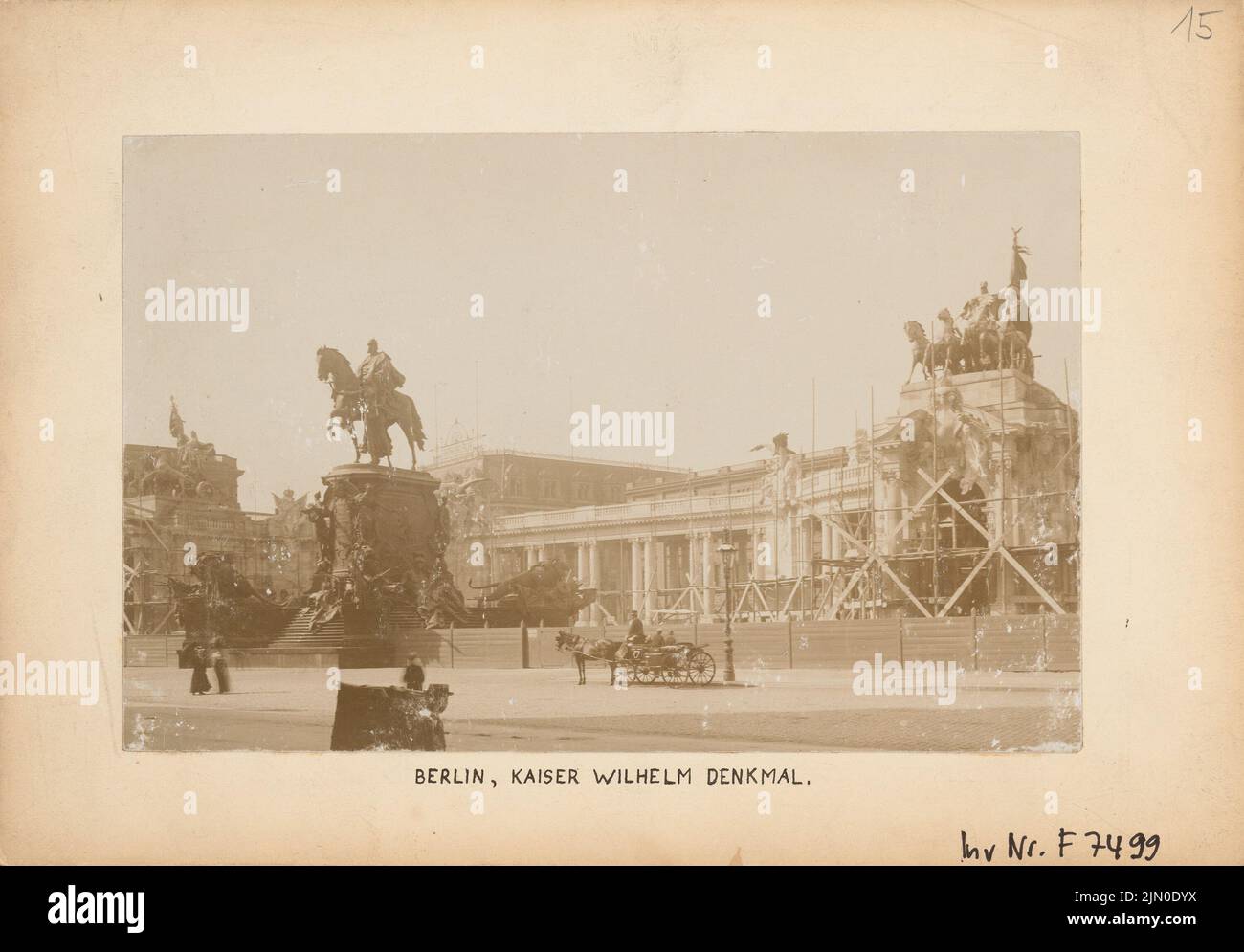 Photographe inconnu, le monument Kaiser-Wilhelm à Berlin (env 1896) : vue. Photo sur carton, 13,9 x 20 cm (y compris les bords de numérisation) Begas Reinhold (1831-1911): Kaiser-Wilhelm-Denkmal, Berlin Banque D'Images