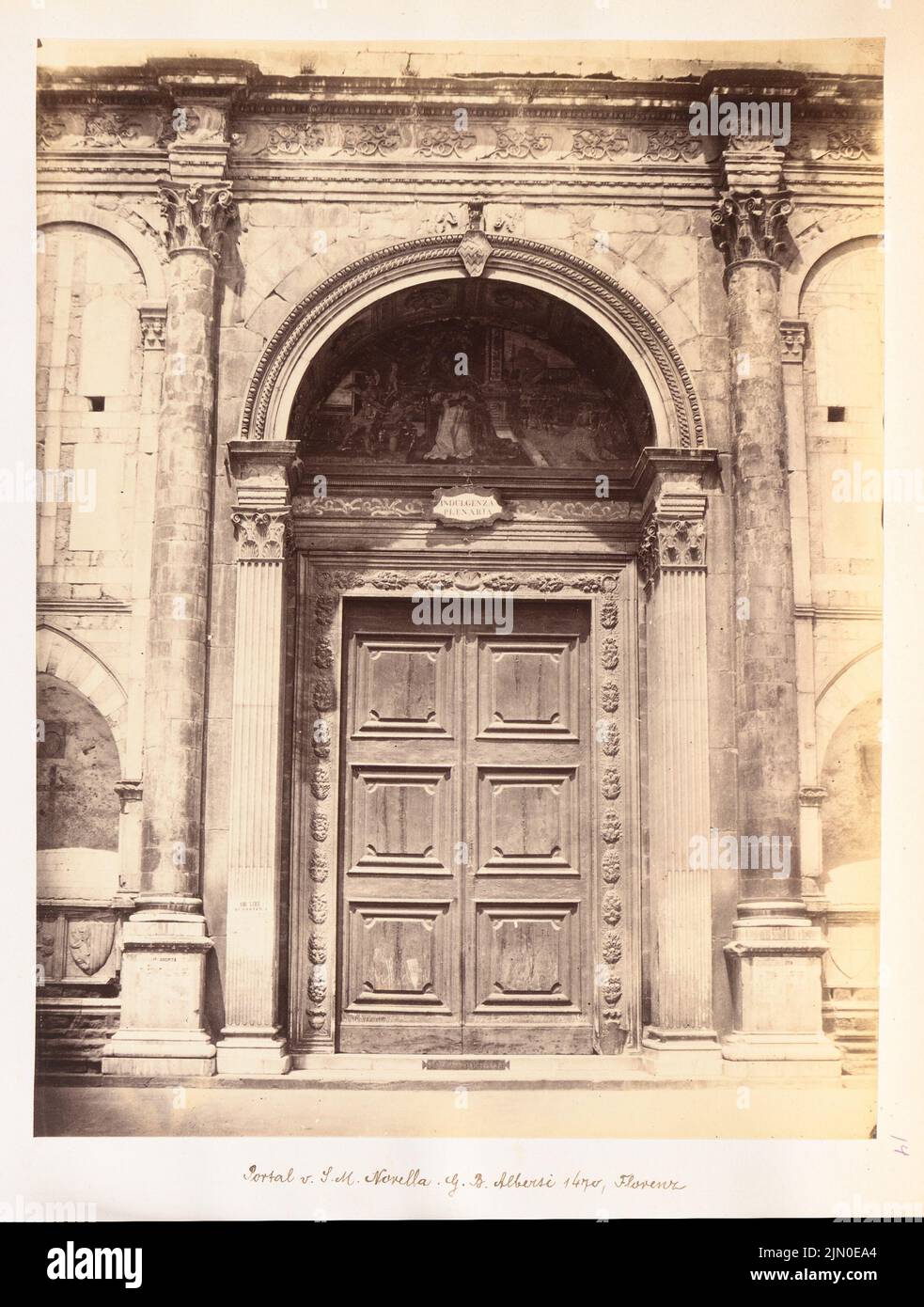 Alberti Leon Battista (1404-1472), S. Maria Novella à Florence (sans DAT.): Portail. Photo sur carton, 28,2 x 21,3 cm (y compris les bords de numérisation) Alberti Leon Battista (1404-1472): S. Maria Novella, Florenz Banque D'Images