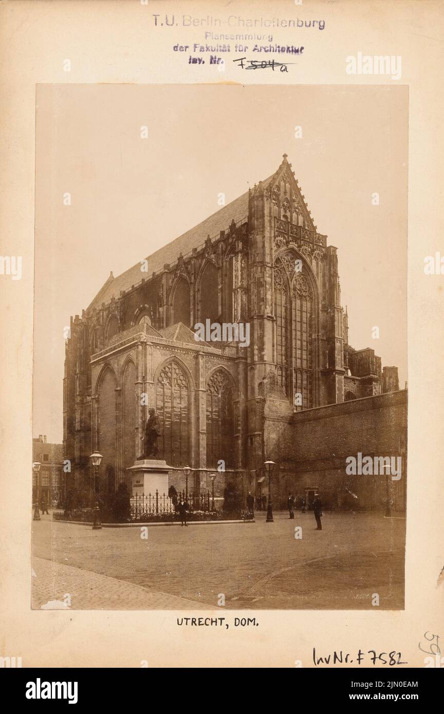 Photographe inconnu, cathédrale d'Utrecht (sans date): Vue. Photo sur carton, 20,2 x 13,4 cm (y compris les bords de numérisation) N.N. : Dom, Utrecht Banque D'Images