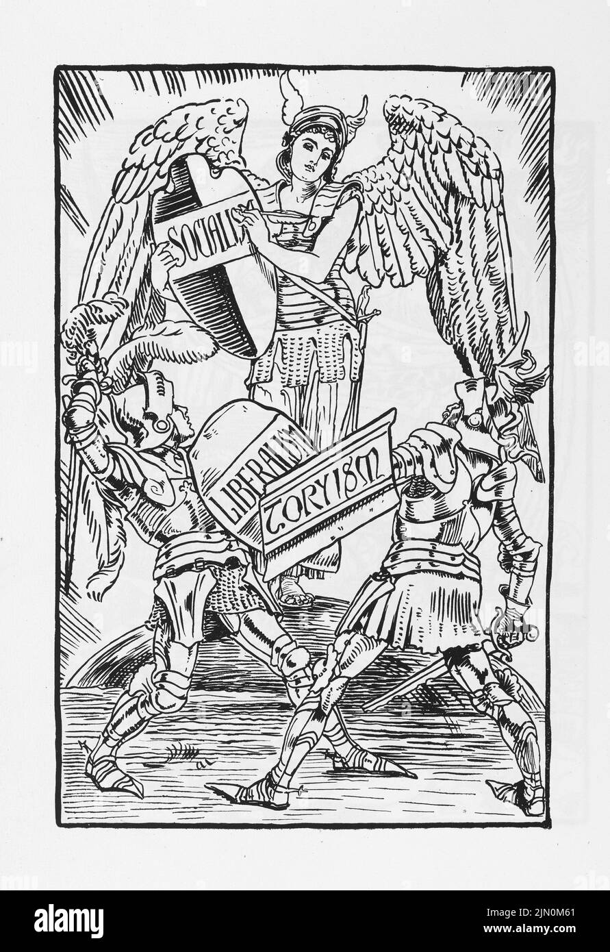 Illustration du socialisme par Walter Crane de Cartoons pour la cause 1886-1896, travailleurs socialistes internationaux. Banque D'Images