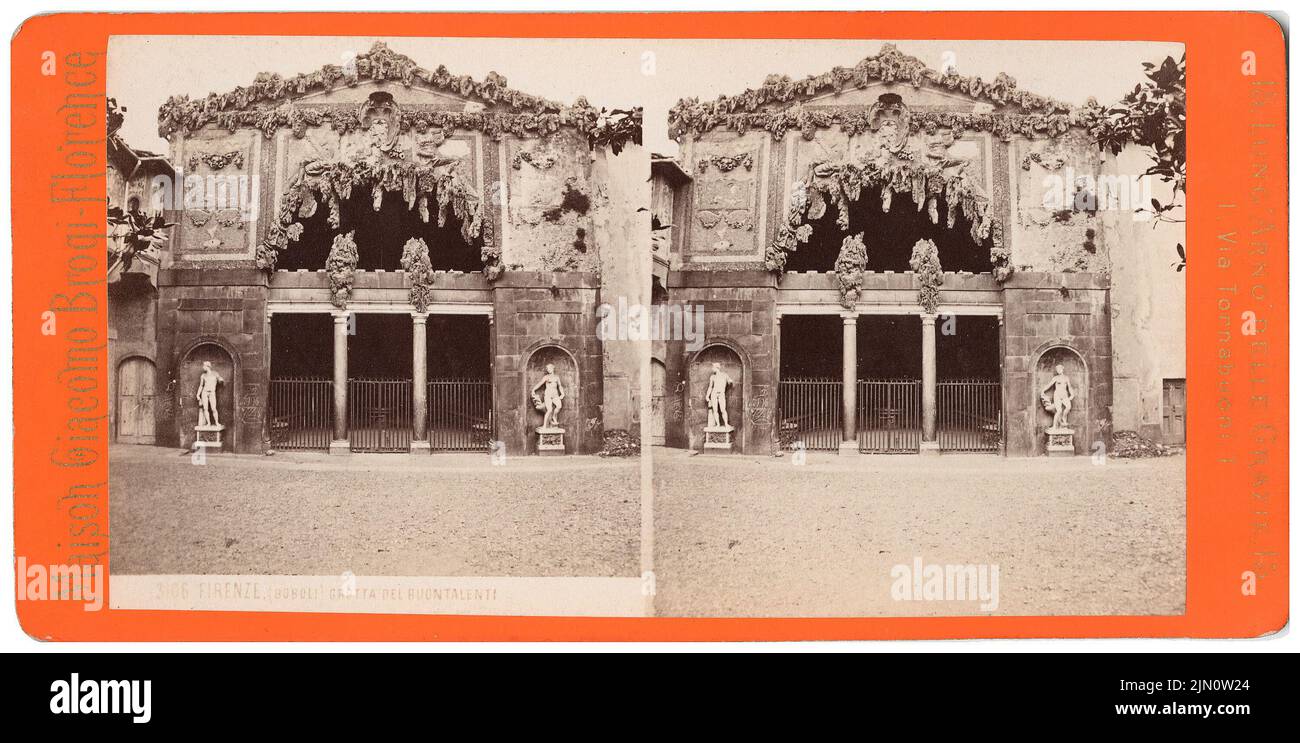 UNBEK. Photos, jardin de Boboli à Florenz (Ohne DAT.): Grotte de Buontalenti. Stereophoto, 9,1 x 18 cm (Inkl. Scanränder). Vous Architektormuseum Inv. N° F 6571. Unbek. Fotograf : Giardino di Boboli in Florenz (ohne DAT.) Banque D'Images