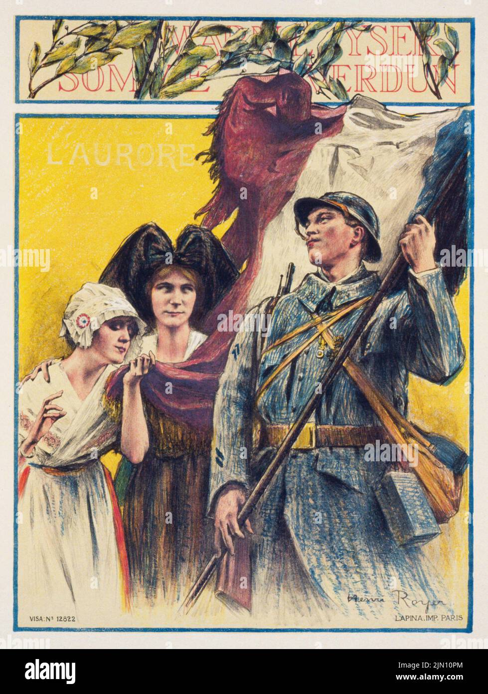 Souscrivez à l’Emprunt de la libération (1918) (Abonnez-vous au prêt de libération) affiche française de l’époque de la première Guerre mondiale d’Henri Paul Royer Banque D'Images