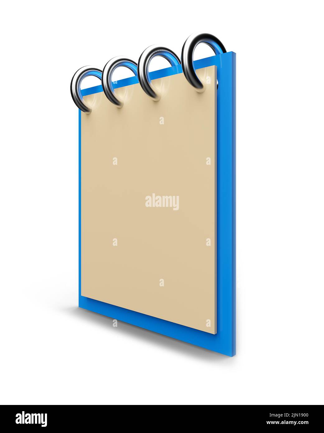 Notepad 3D rendu sur fond blanc avec ombre. Banque D'Images
