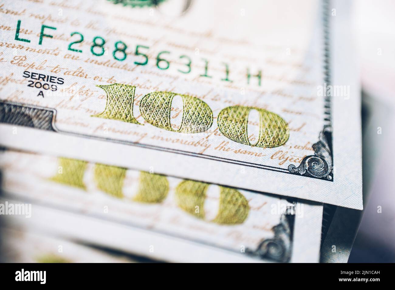Concept argent et affaires. Dollars américains au montant de cent Banque D'Images