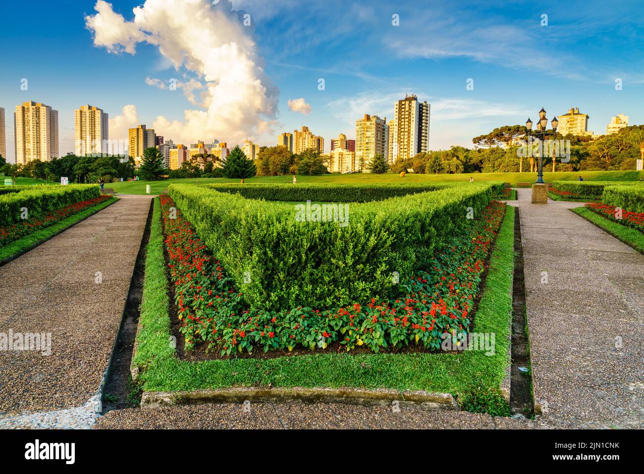 Jardin botanique de Curitiba et des quartiers environnants, Brésil Banque D'Images