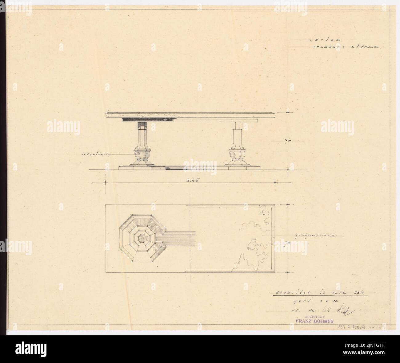 Böhmer Franz (1907-1943), Château de Poznan, Poznan (1939-1943): Contenu du plan N.N. détecté. Matériel/technologie N.N. enregistré, 44,3 x 52,7 cm (y compris les bords de balayage) Böhmer & Petrich : Schloss Posen, Posen. Umbau Banque D'Images