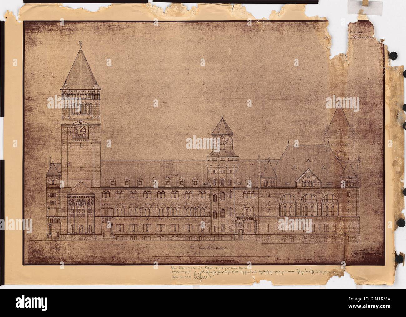 Böhmer Franz (1907-1943), Château de Poznan, Poznan (1939-1943): Contenu du plan N.N. détecté. Matériel/technologie N.N. enregistré, 104,6 x 146,7 cm (y compris les bords de balayage) Schwechten Franz (1841-1924): Schloss Posen, Posen Banque D'Images Böhmer Franz (1907-1943), Château de Poznan, Poznan (1939-1943): Contenu du plan N.N. détecté. Matériel/technologie N.N. enregistré, 104,6 x 146,7 cm (y compris les bords de balayage) Schwechten Franz (1841-1924): Schloss Posen, Posen Banque D'Images