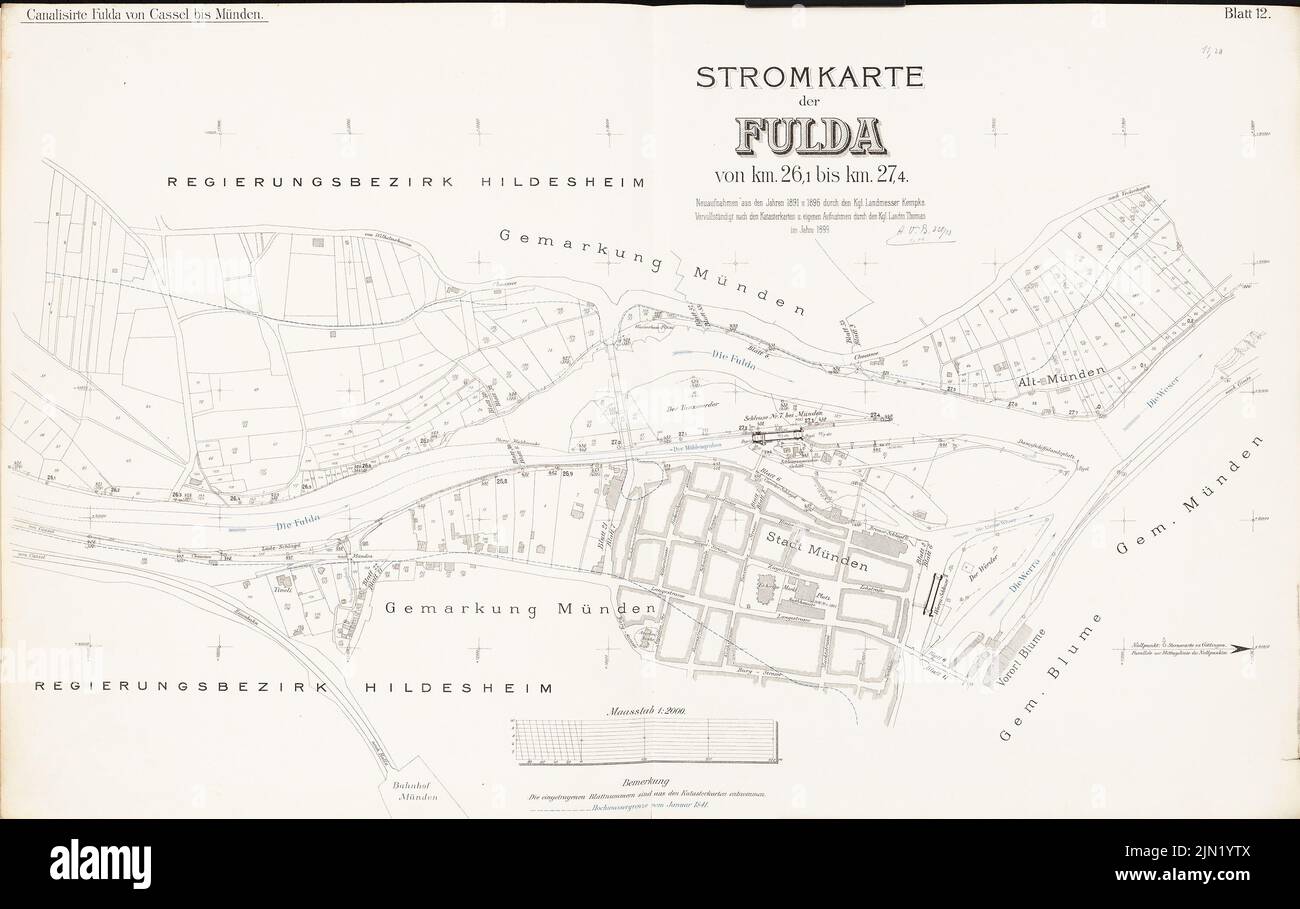 Kanalisierte fulda von kassel bis hannoversch munden Banque de