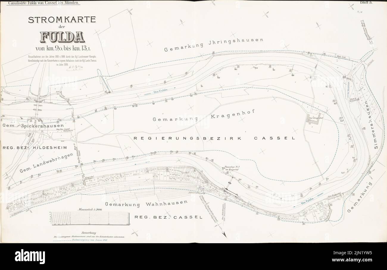 Kanalisierte fulda von kassel bis hannoversch munden Banque de