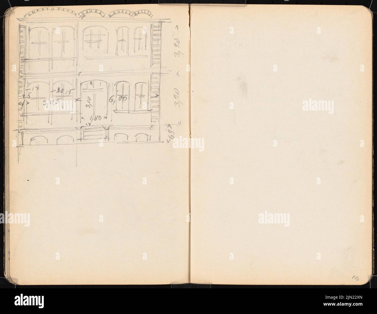 Lehmmübner Paul (1855-1916), sketchbook: Allemagne du Nord (sans dat.): Brême. Vue sur la façade. Crayon sur papier, 16,5 x 21,5 cm (y compris les bords de balayage) Lehmgrübner Paul (1855-1916): Skizzenbuch: Norddeutschland Banque D'Images