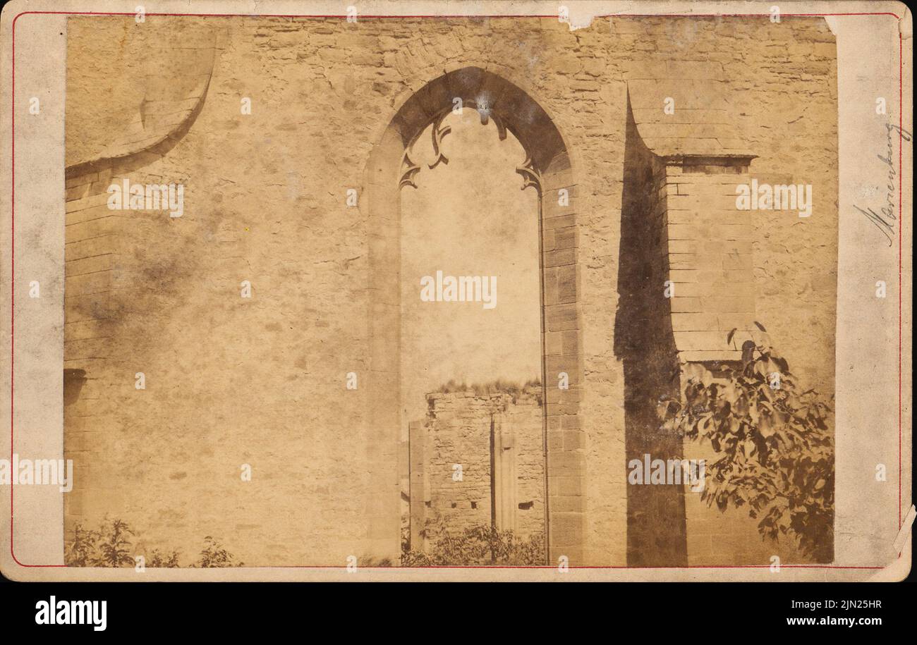Steinbrecht Conrad (1849-1923), Marienburg, Restauration sous Steinbrecht 1882-1918, lettres et photos à R. Persius: Vue de façade. Photo sur carton, 10,6 x 16,6 cm (y compris les bords de numérisation) Banque D'Images