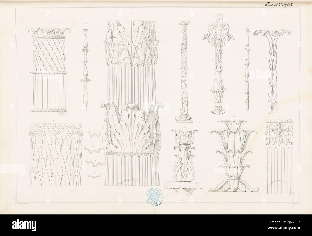 Boetticher Carl (1806-1889), 'Tectonics of the Hellenen' (groupe de table, édition 2nd Berlin 1874): Tafel 8. Gravure en acier sur papier, 30,3 x 44 cm (y compris les bords de numérisation) Banque D'Images