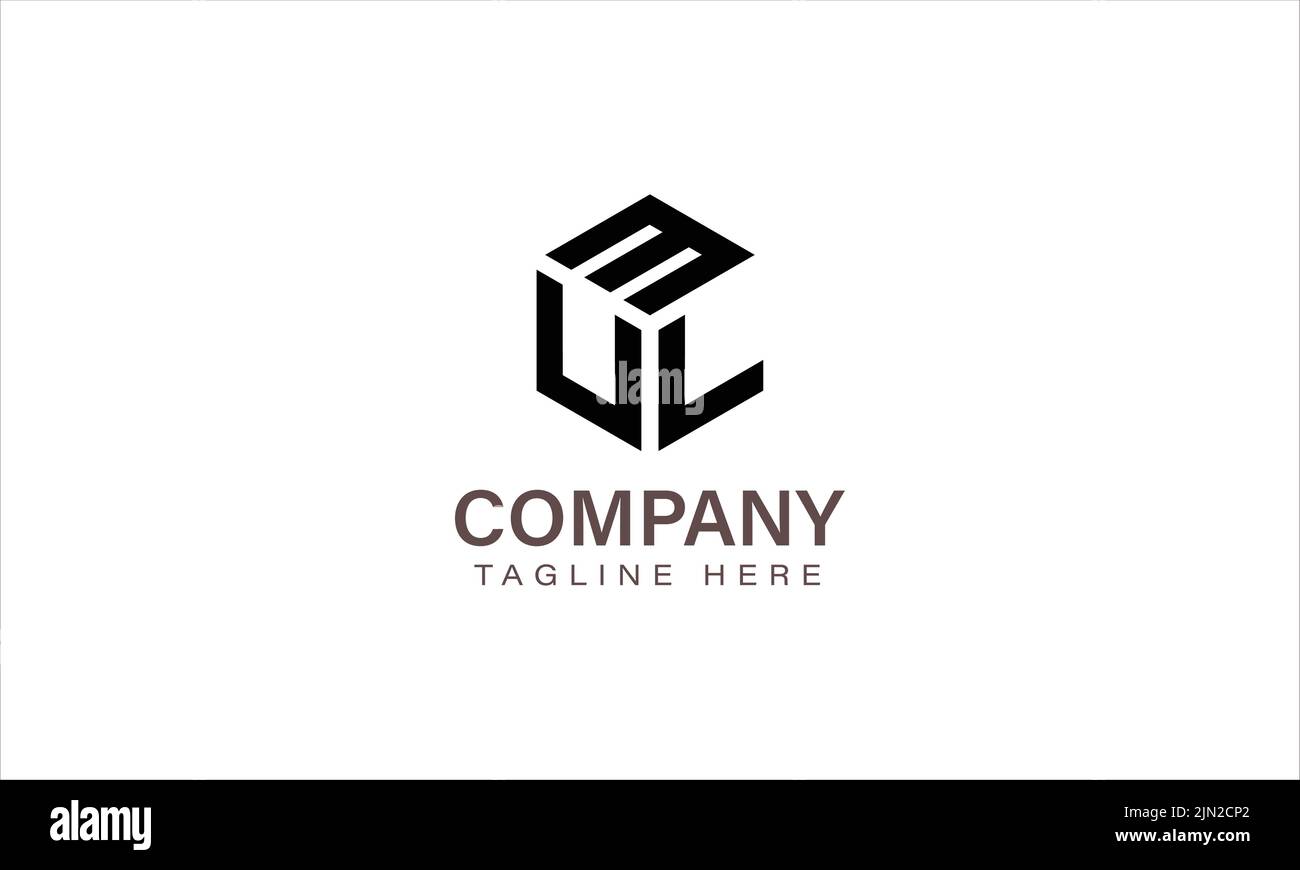Lettre MUL logo, trois lettres logo, Alphabet M U L Hexagon forme Vector Icon Template Illustration de Vecteur