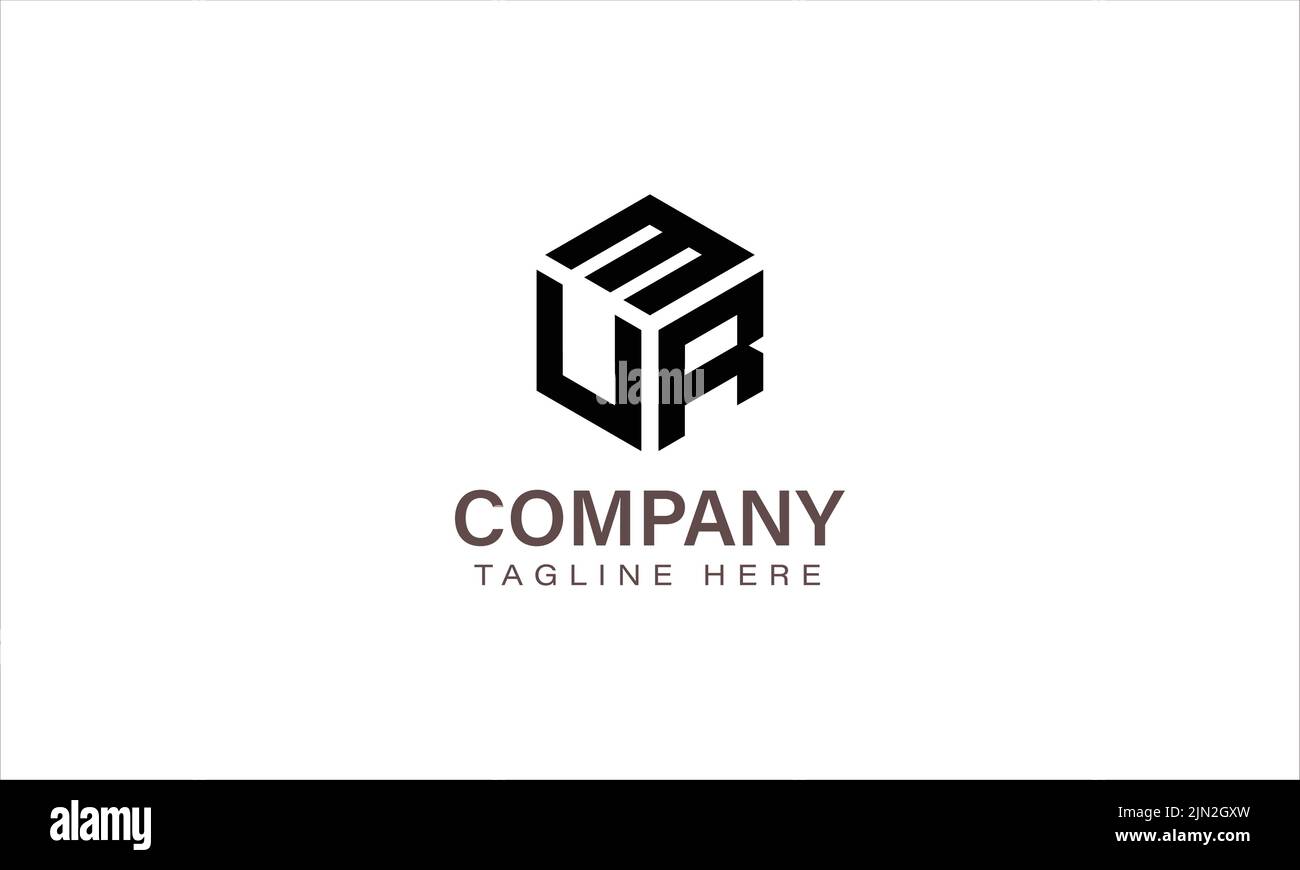 Lettre MUR logo, trois lettres logo, Alphabet M U R Hexagon forme Vector Icon Template Illustration de Vecteur