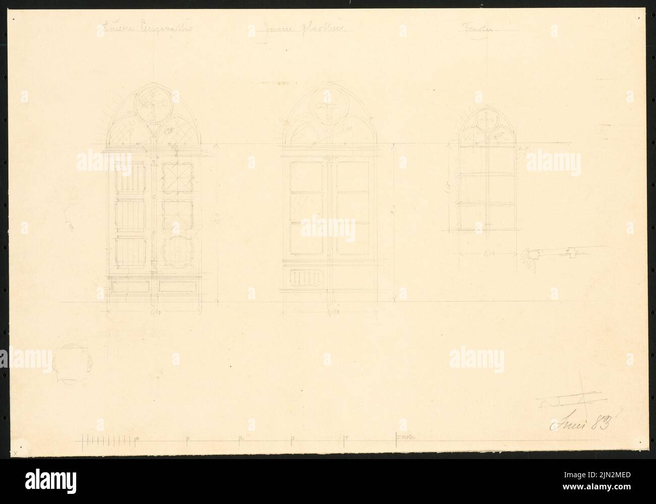 Chapelle funéraire, Dirschau: 2 portes, fenêtres: Torture, 2 détails Banque D'Images