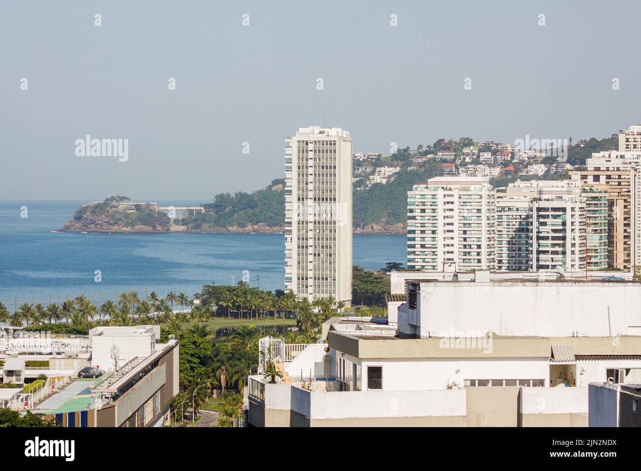 Vue sur le quartier de Sao Conrado à Rio de Janeiro. Banque D'Images
