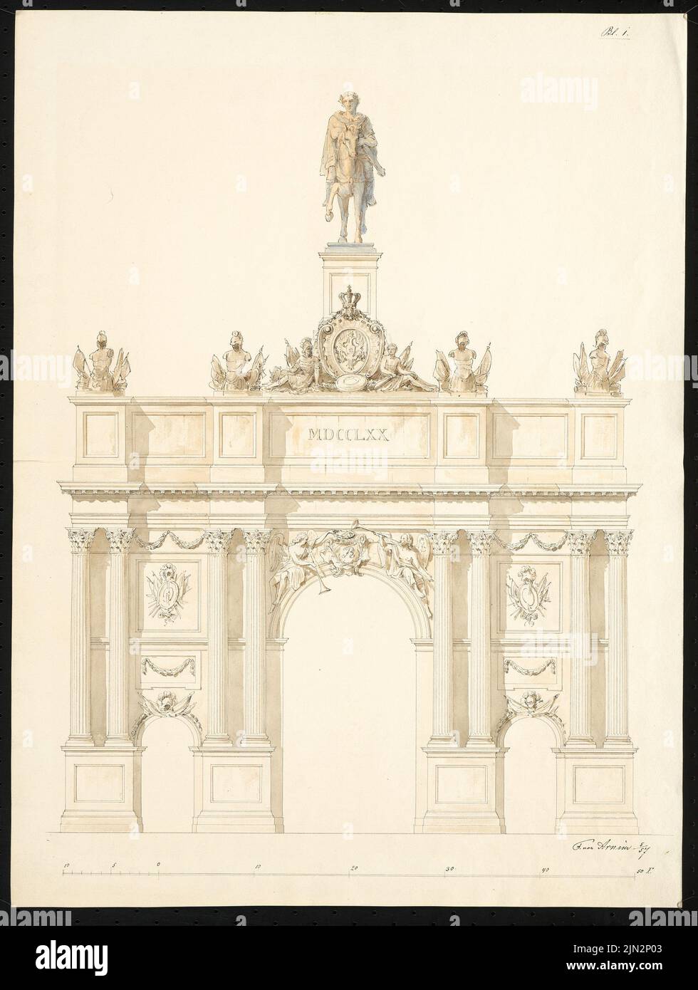 Arnim Ferdinand von (1814-1866) : porte de Brandebourg, Potsdam Banque D'Images