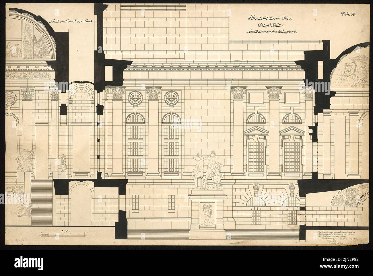 Wille Wilhelm (1877-1929): Ehrenhalle pour l'armée Banque D'Images