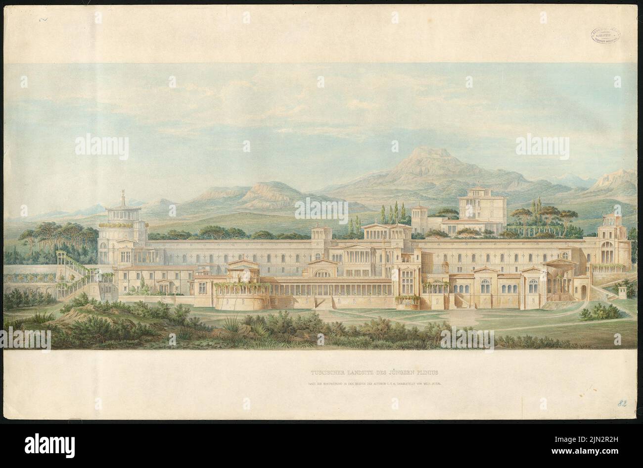 Bulla (1799-1856): Reconstruction de la Villa Tusci en Toscane selon la description de Pliny des plus jeunes Banque D'Images