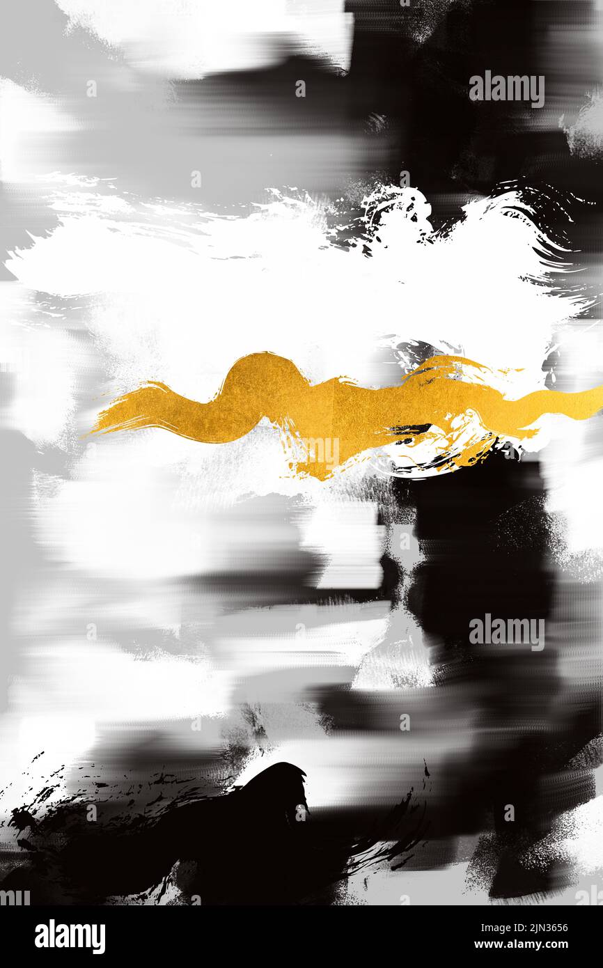 or noir huile peinture art abstrait Banque D'Images