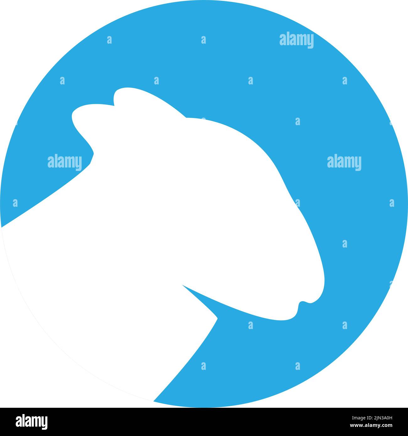 Silhouette de la tête de mouton. Symbole brebis. Silhouette de la tête RAM. Icône d'animal de ferme isolée sur fond blanc. Illustration de Vecteur