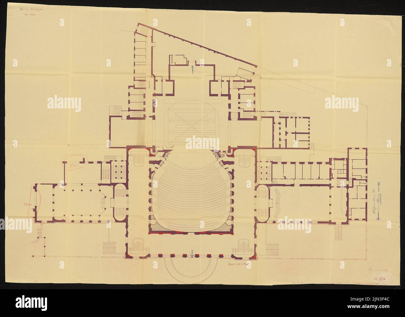 L’établissement de Kroll (c’est-à-dire Klolloper, Opéra am Königsplatz), Berlin: Plan d'étage 1: 100 Banque D'Images