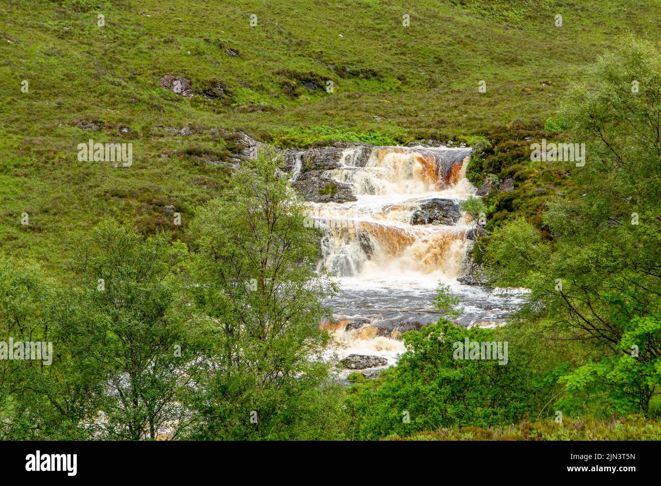 Chutes sur la rivière Dundonnell, près de Dundonnell, Highland, Écosse Banque D'Images