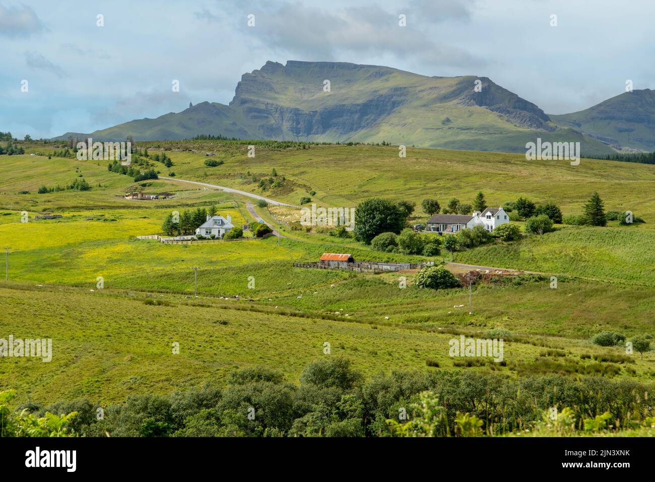 Le Storr de Lealt Falls, près de Staffin, île de Skye, Écosse Banque D'Images