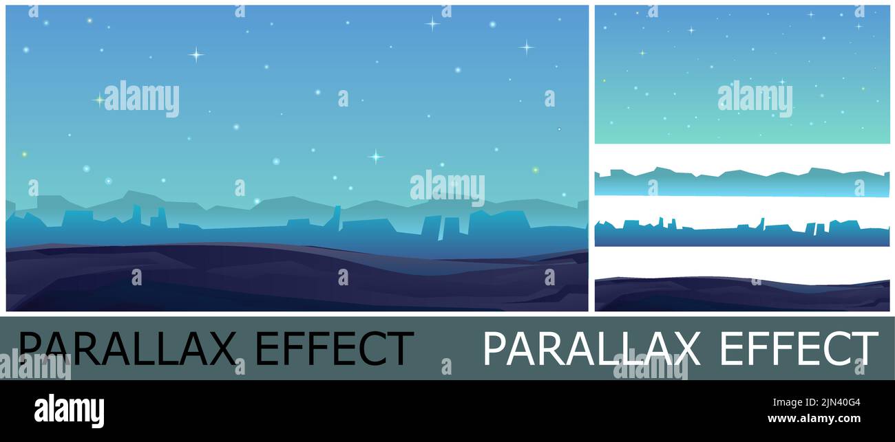 Rochers falaises paysage. Le matin bientôt. Paysage nocturne en montagne. Image des calques pour une superposition avec effet de parallaxe. Style dessin animé plat. Ciel étoilé Illustration de Vecteur Rochers falaises paysage. Le matin bientôt. Paysage nocturne en montagne. Image des calques pour une superposition avec effet de parallaxe. Style dessin animé plat. Ciel étoilé Illustration de Vecteur