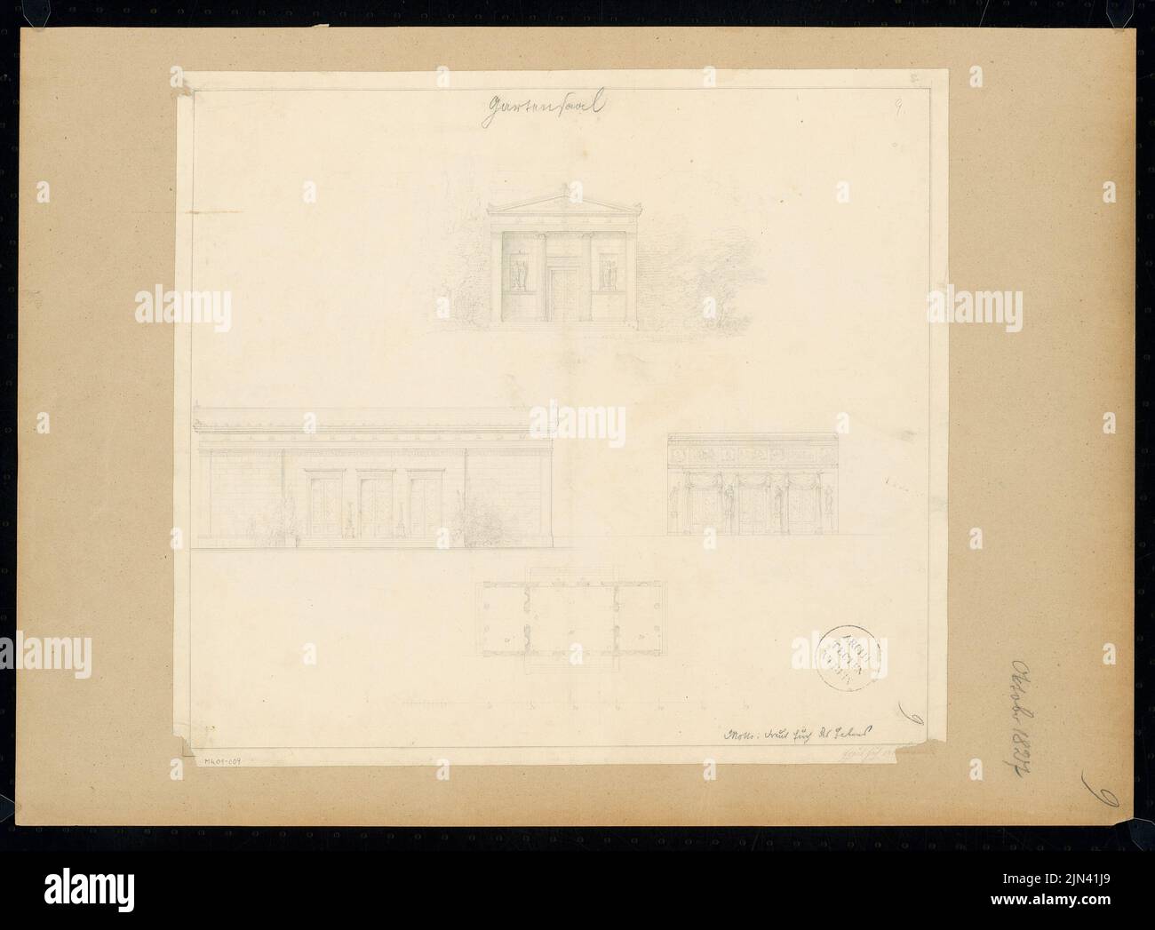 N.N.: Gartensaal. Concours mensuel octobre 1827 Banque D'Images