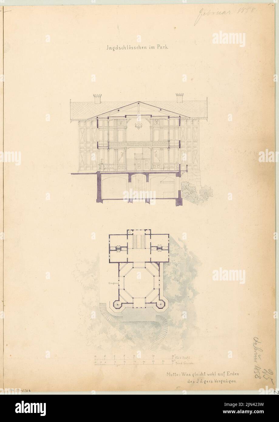 N.N.: Jagdschlösschen. Concours mensuel janvier 1858 Banque D'Images